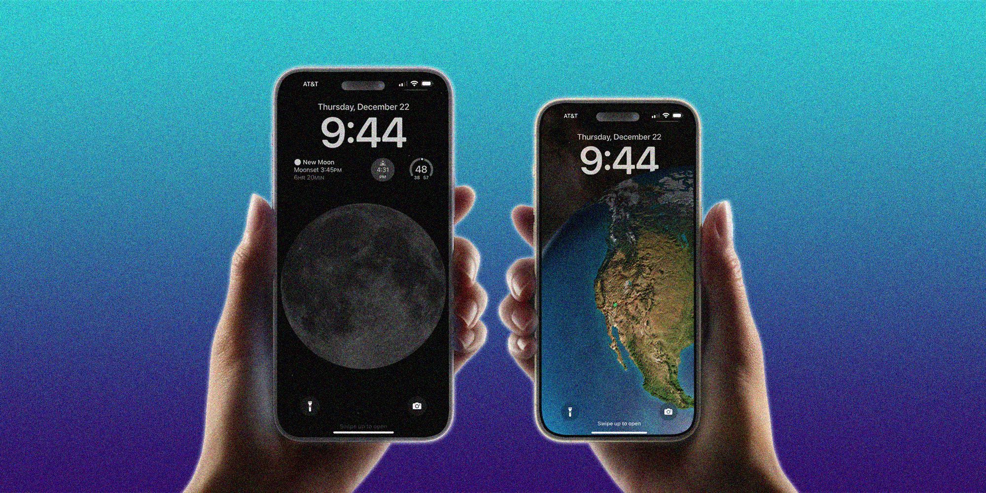 lock screens on iphone ios 16 of two earth