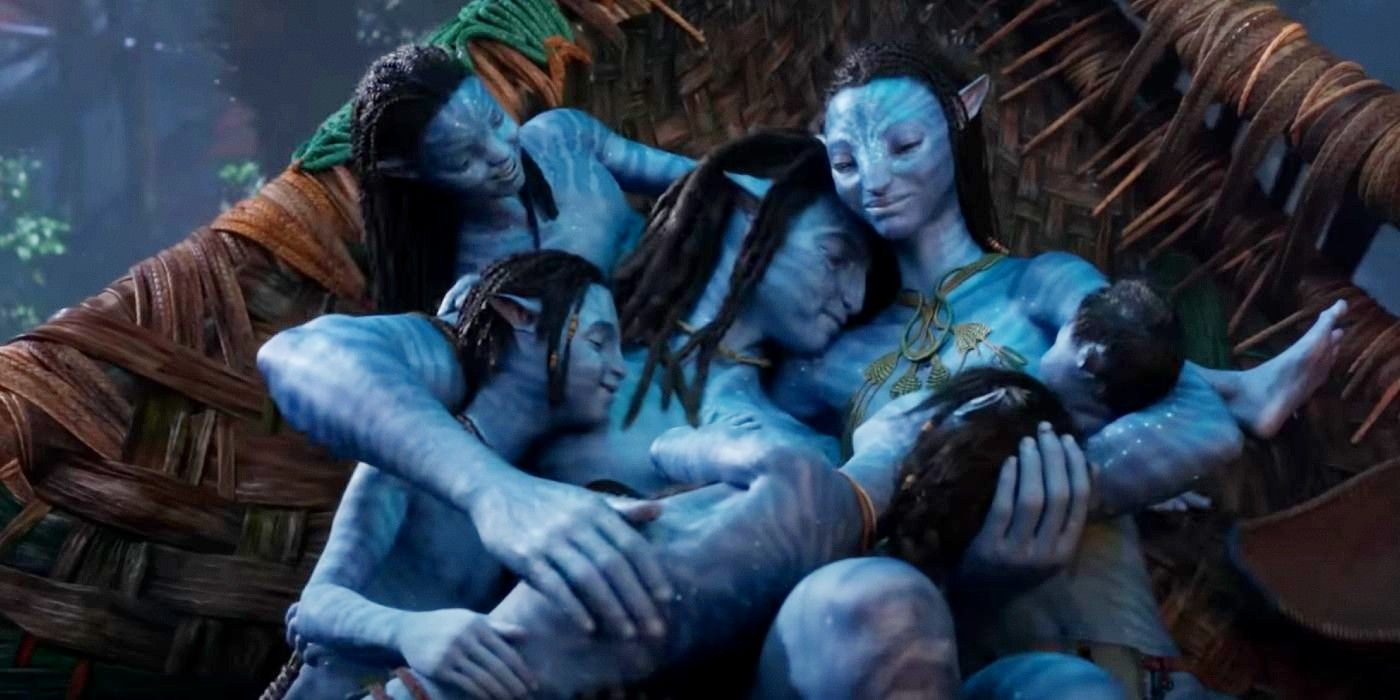 Jake Neytiri e família em Avatar O Caminho da Água