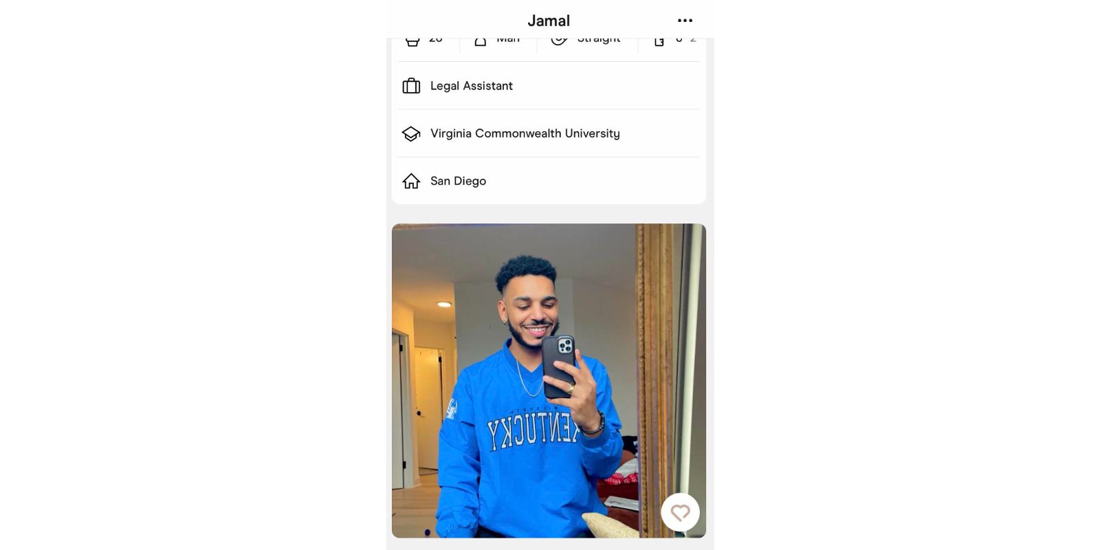Jamal Menzies from 90 Day Fiancé on a dating app