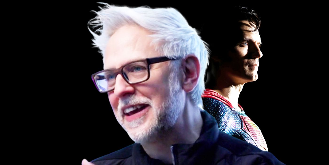 James Gunn and Henry Cavill as Superman