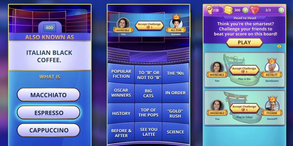 A Jeopardy! mobile question is presented