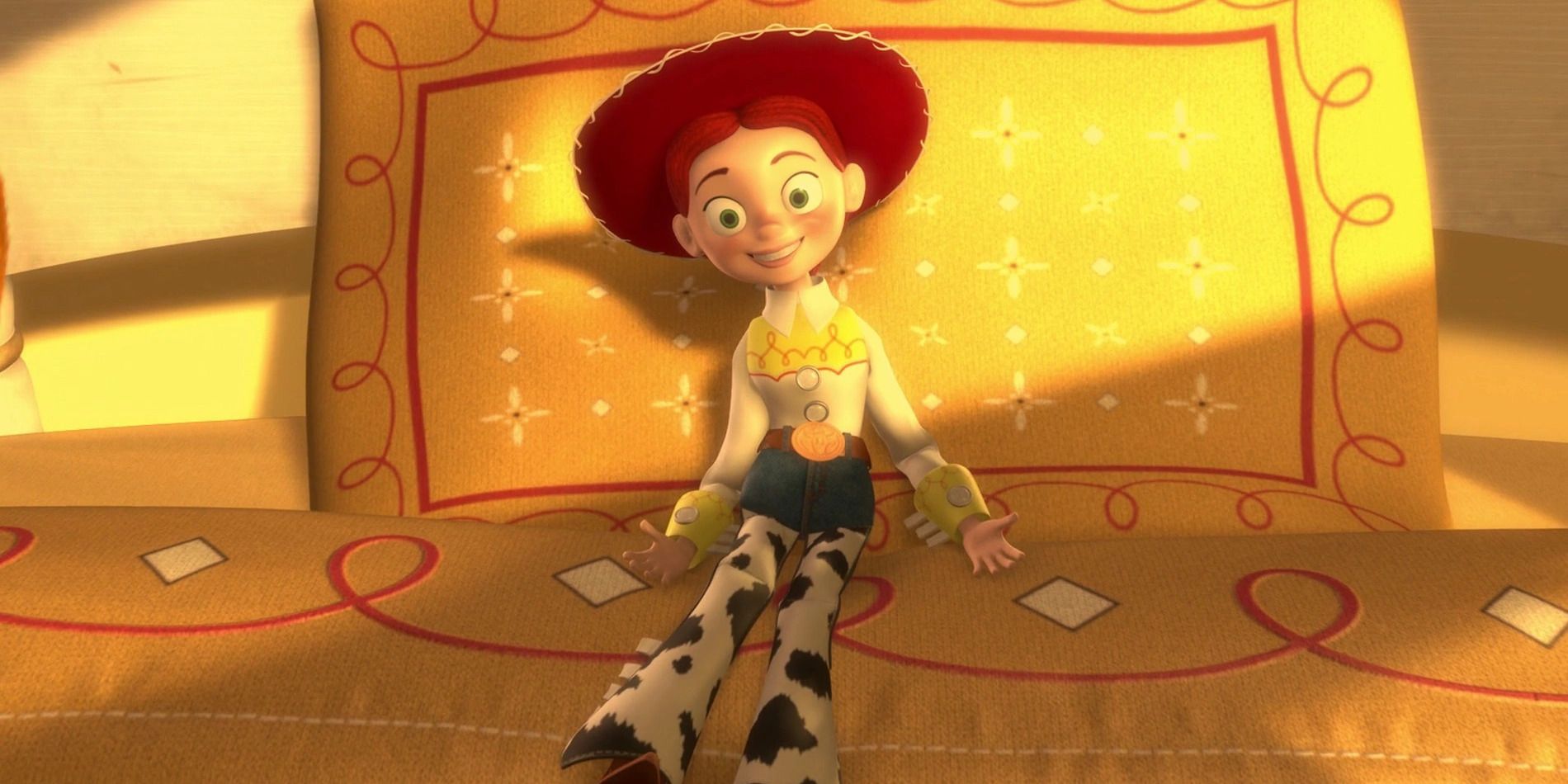 Jessie On Emily's Bed In Toy Story 2 When She Loved Me.jpg