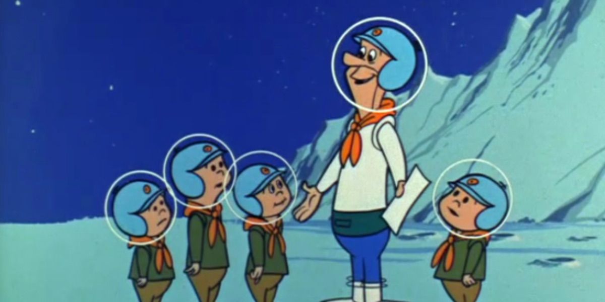 George leads a scout troop on the moon in The Jetsons 