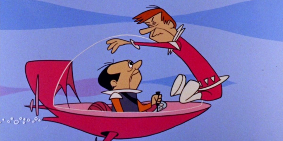 George is hit by a space car in The Jetsons 
