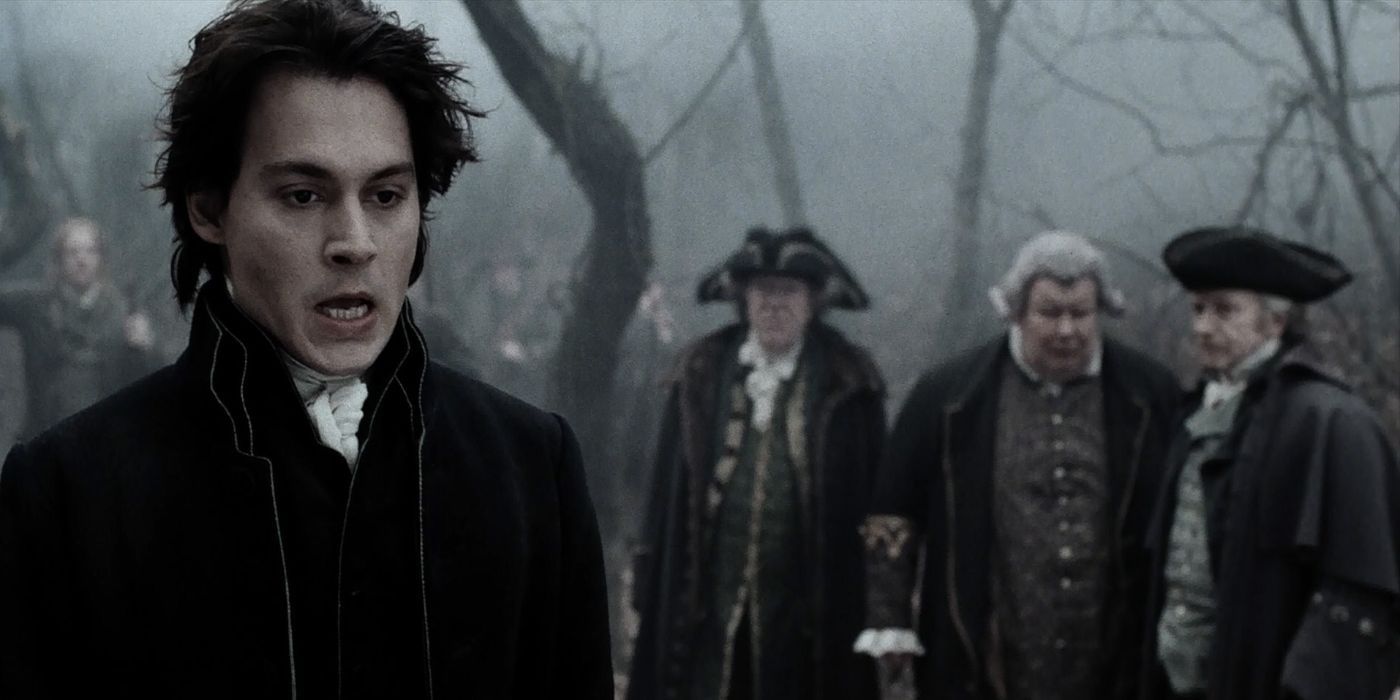 Johnny Depp em Sleepy Hollow dirigido por Tim Burton