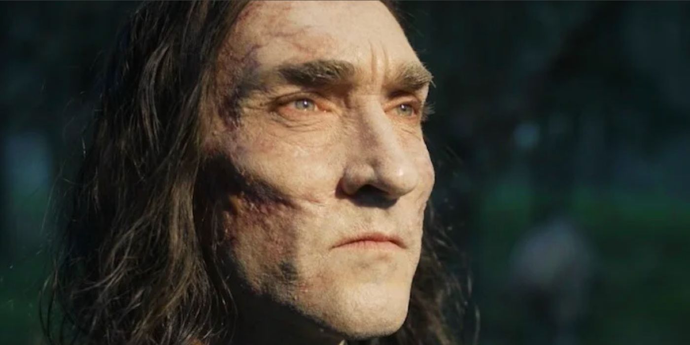 Joseph Mawle staring into the distance as Adar in The Lord of the Rings: The Rings of Power.