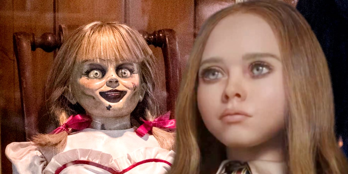 killer dolls M3GAN and Annabelle face each other