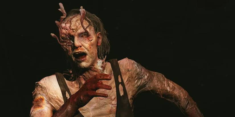 A stalker lurks in the darkness from Last of Us 2.