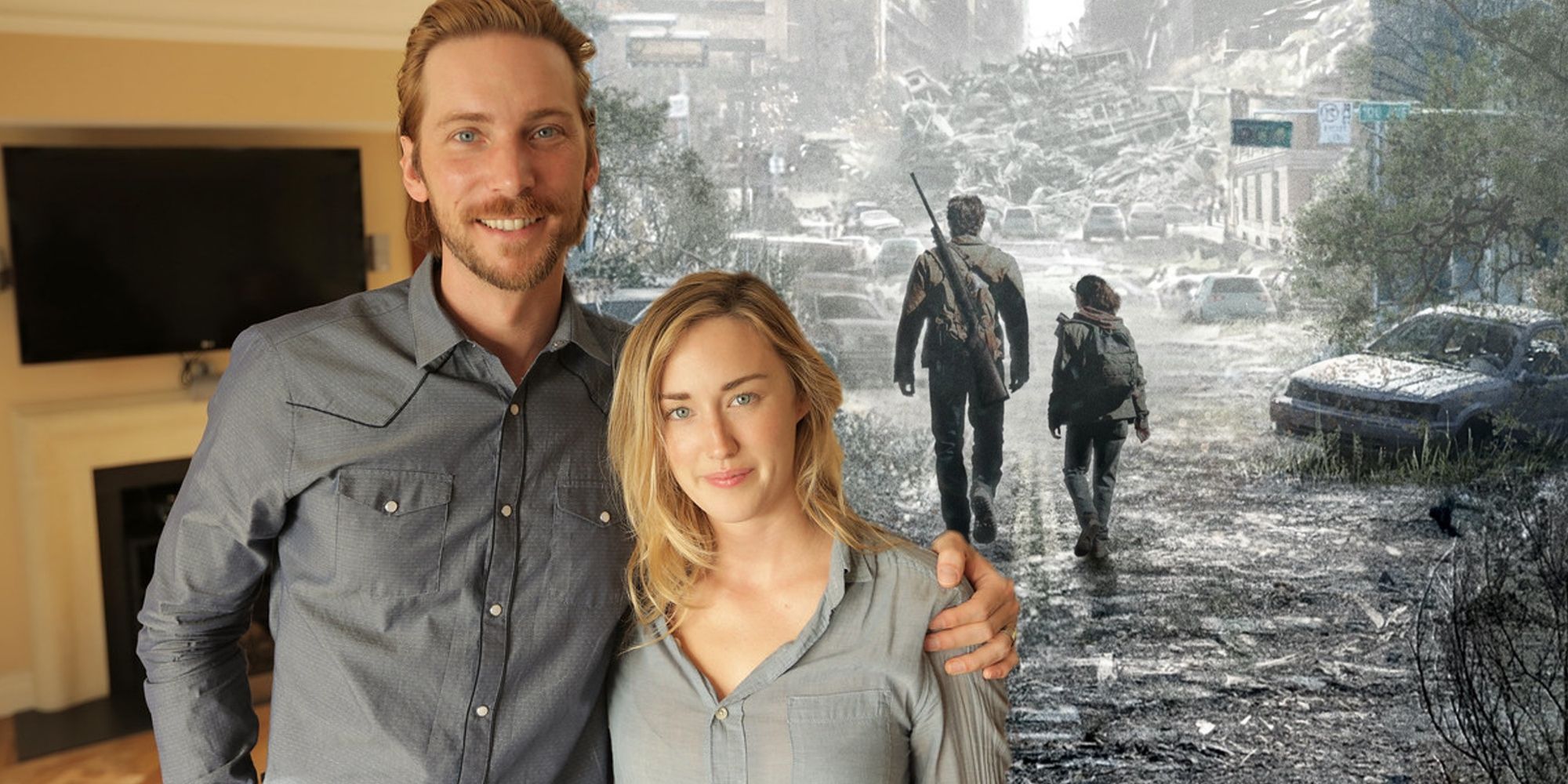 Tory Baker et Ashley Johnson en haut d'une affiche pour Last of Us de HBO