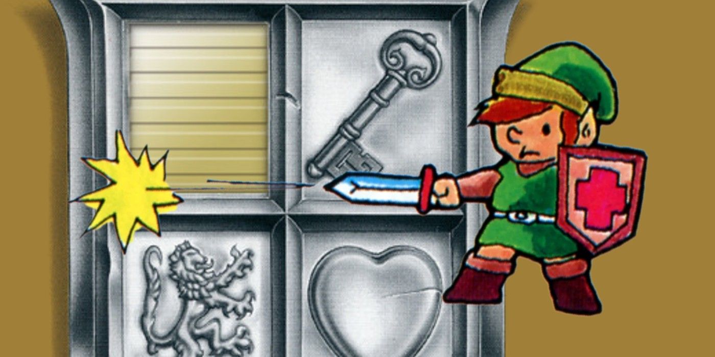 Instruction manual art of Link shooting a sword beam from The Legend of Zelda