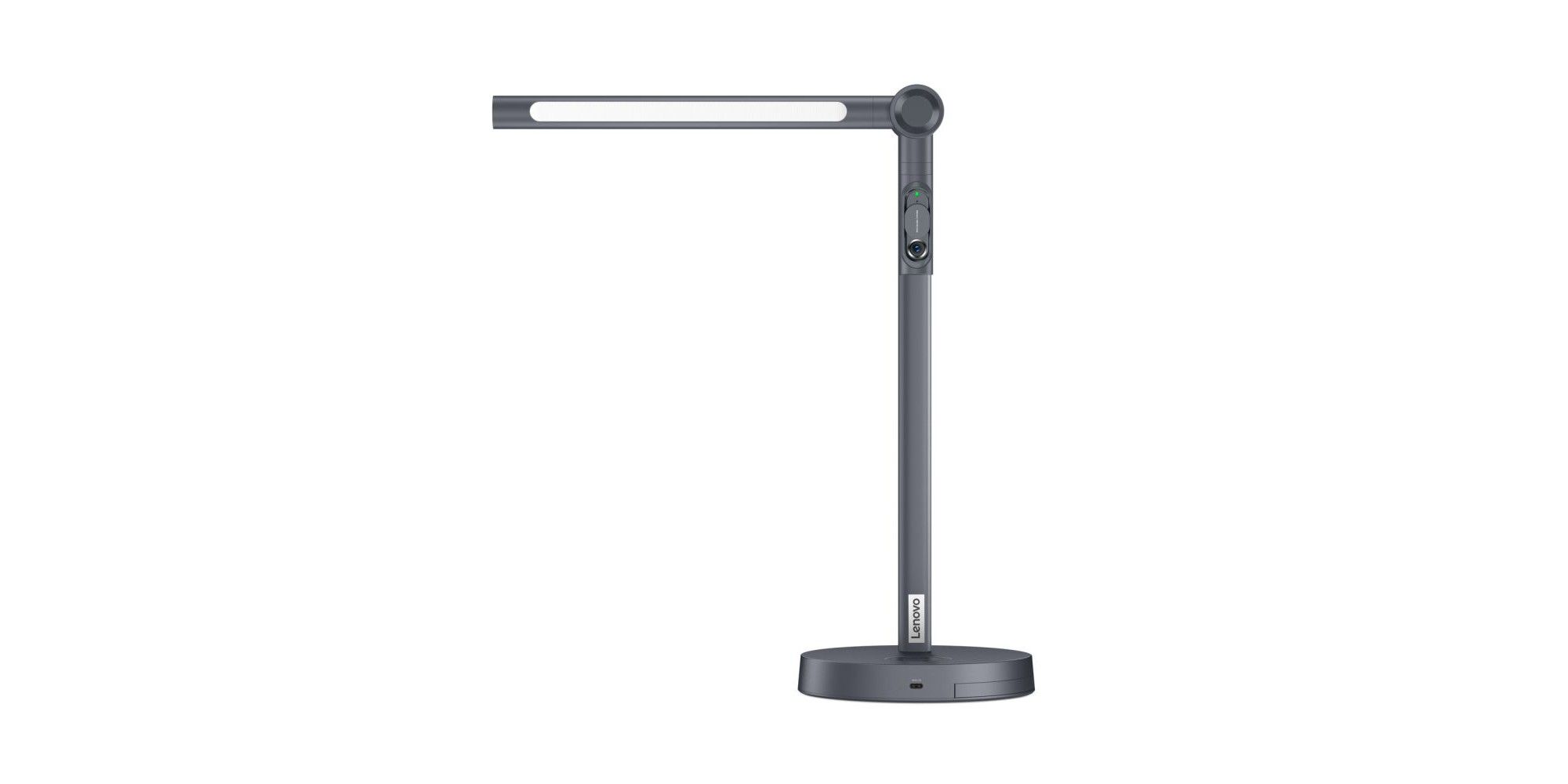A photo of Lenovo&rsquo;s desk lamp which has a webcam