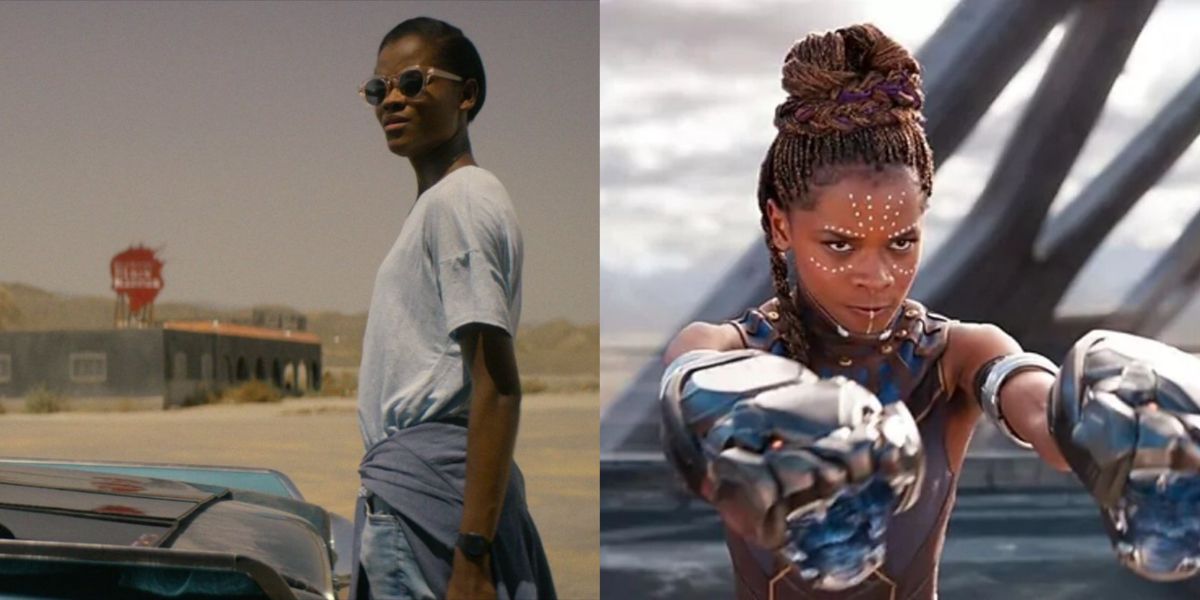 letitia wright in black mirror and shuri in black panther split image