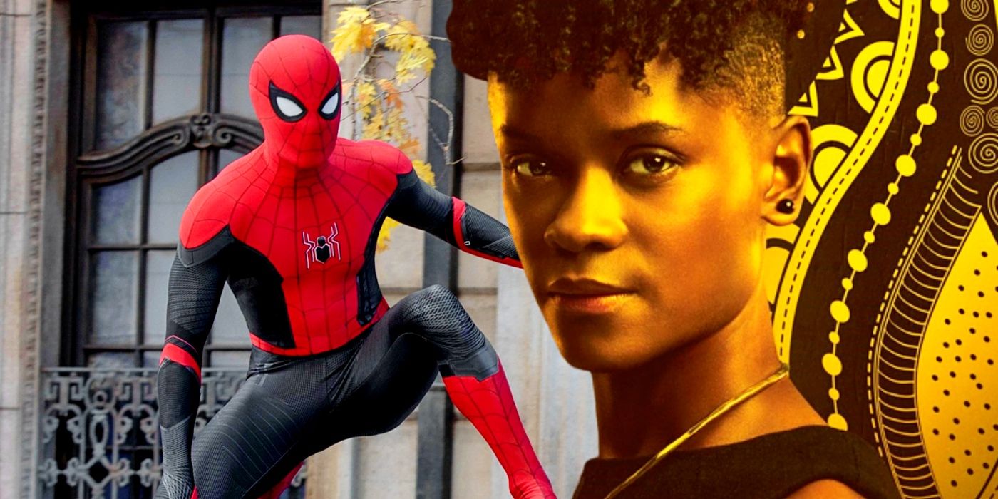 Custom image of Tom Holland's Spider-Man and Letitia Wright as Shuri.