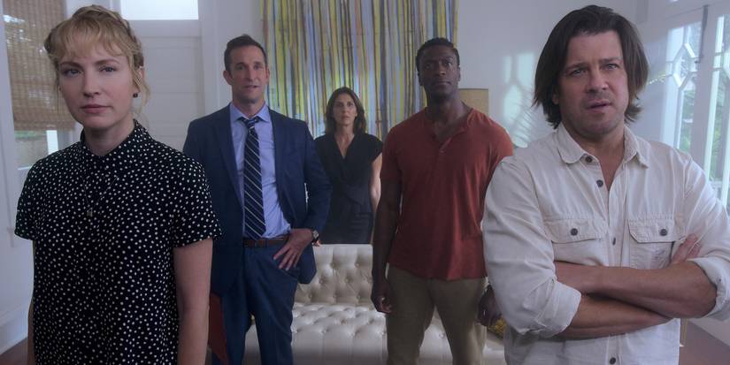 Leverage Redemption Cast Posing Together while in a room