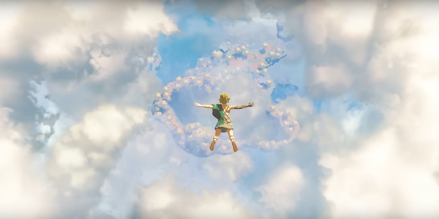 Link falling from the sky in the teaser trailer for Legend of Zelda: Tears of the Kingdom.
