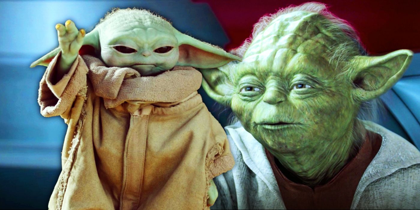 Yoda and Grogu in Star Wars.