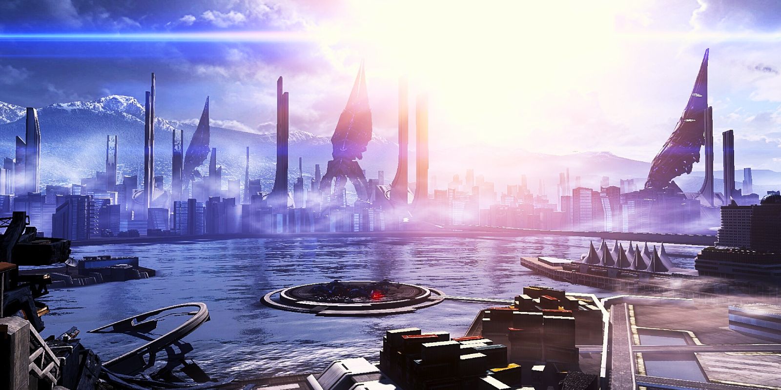 The view of Earth seen during the Reaper attack in Mass Effect 3.