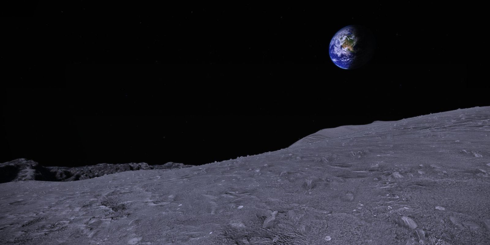 A visão da Terra a partir da lua em Mass Effect 1.