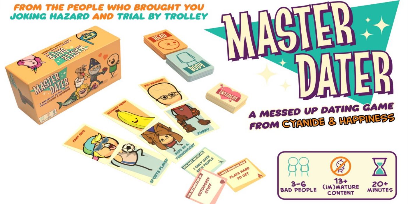 Master Dater Board Game Box com cartas e descrição