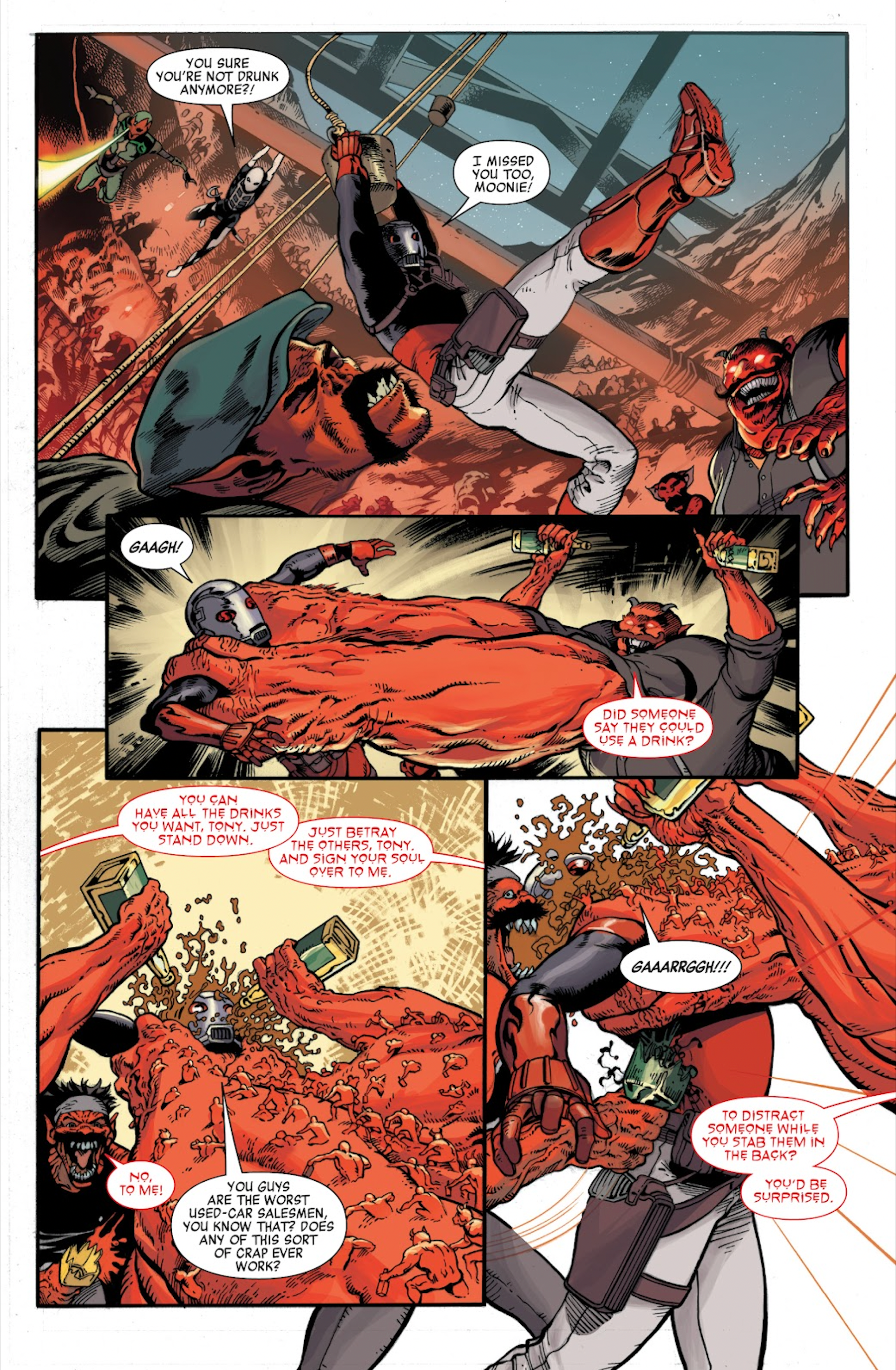 Mephisto stabs Iron Man