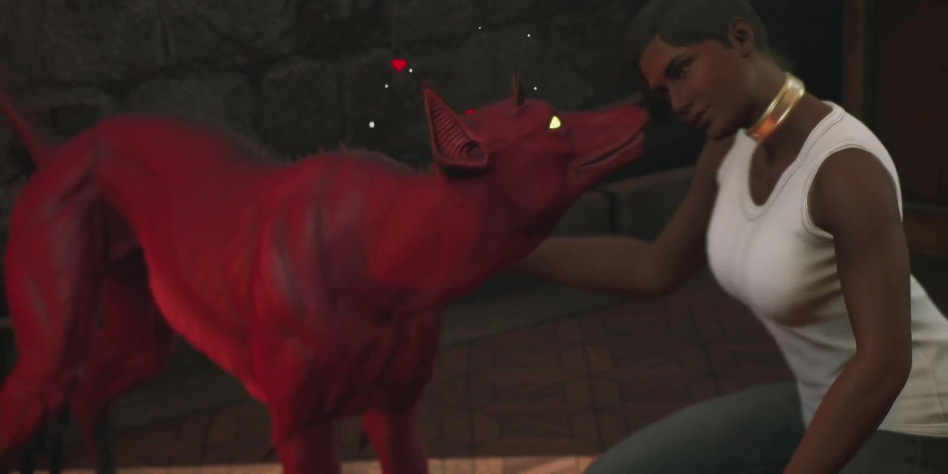 Petting the dog in Marvel's Midnight Suns