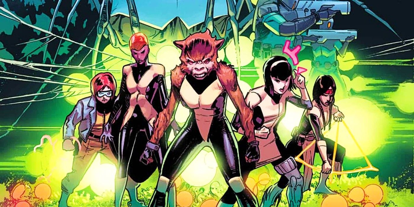 Cover for New Mutants Lethal Legion #1 featuring Escapade, Cerebella, Wolfsbane, ,Karma, and Dani Moonstar