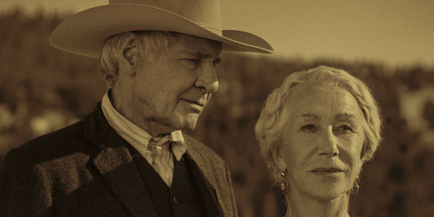 Yellowstone prequel 1923 vintage images featuring Harrison Ford and Helen Mirren