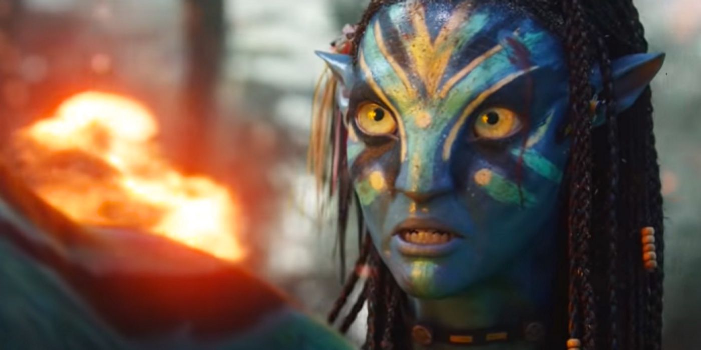 Neytiri kijkt verbijsterd in Avatar The Way of Water