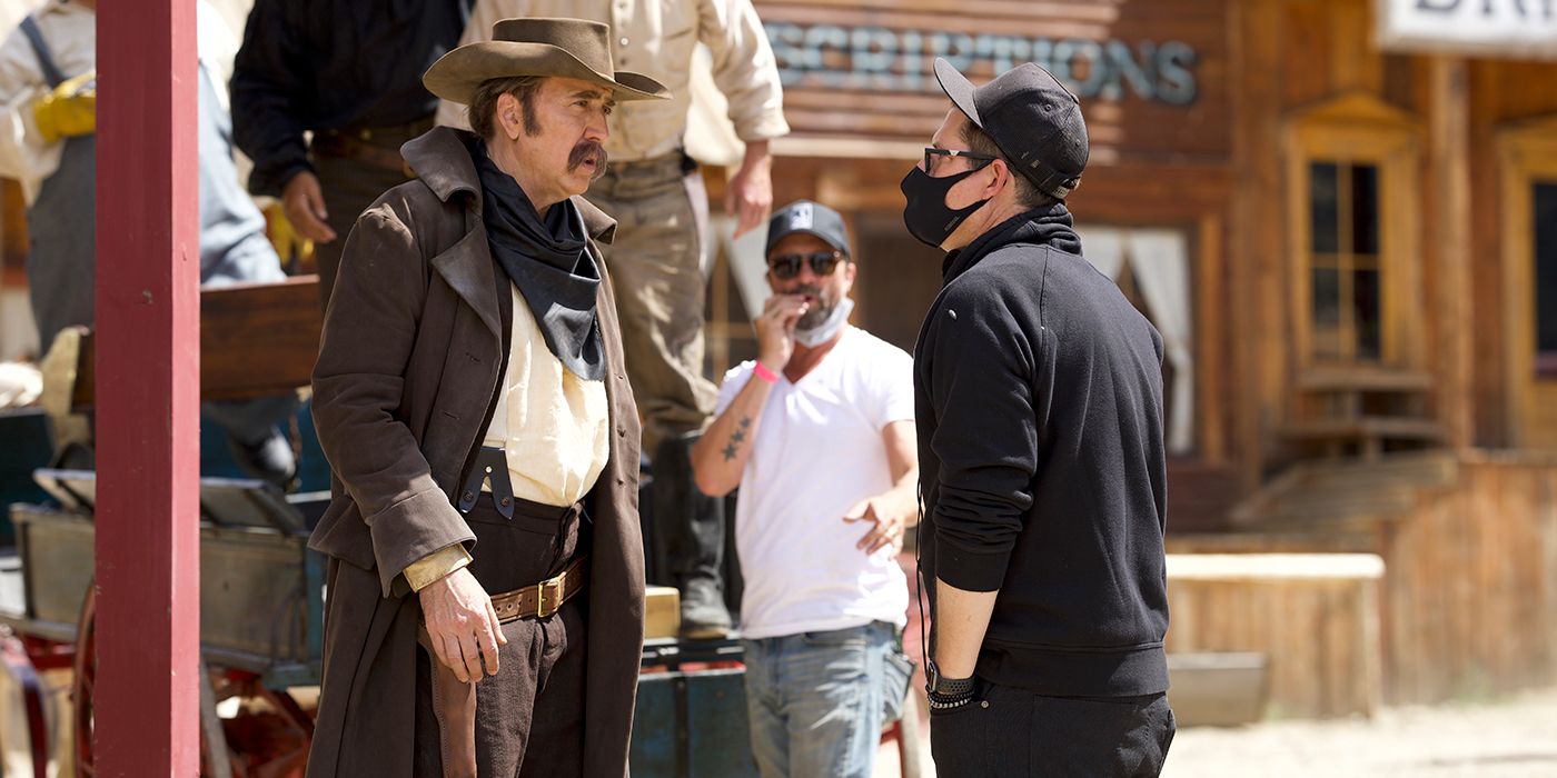 Nicolas Cage and Brett Donowho on The Old Way set