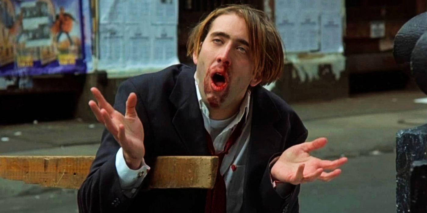 Nicolas Cage looking delirious in Vampire's Kiss