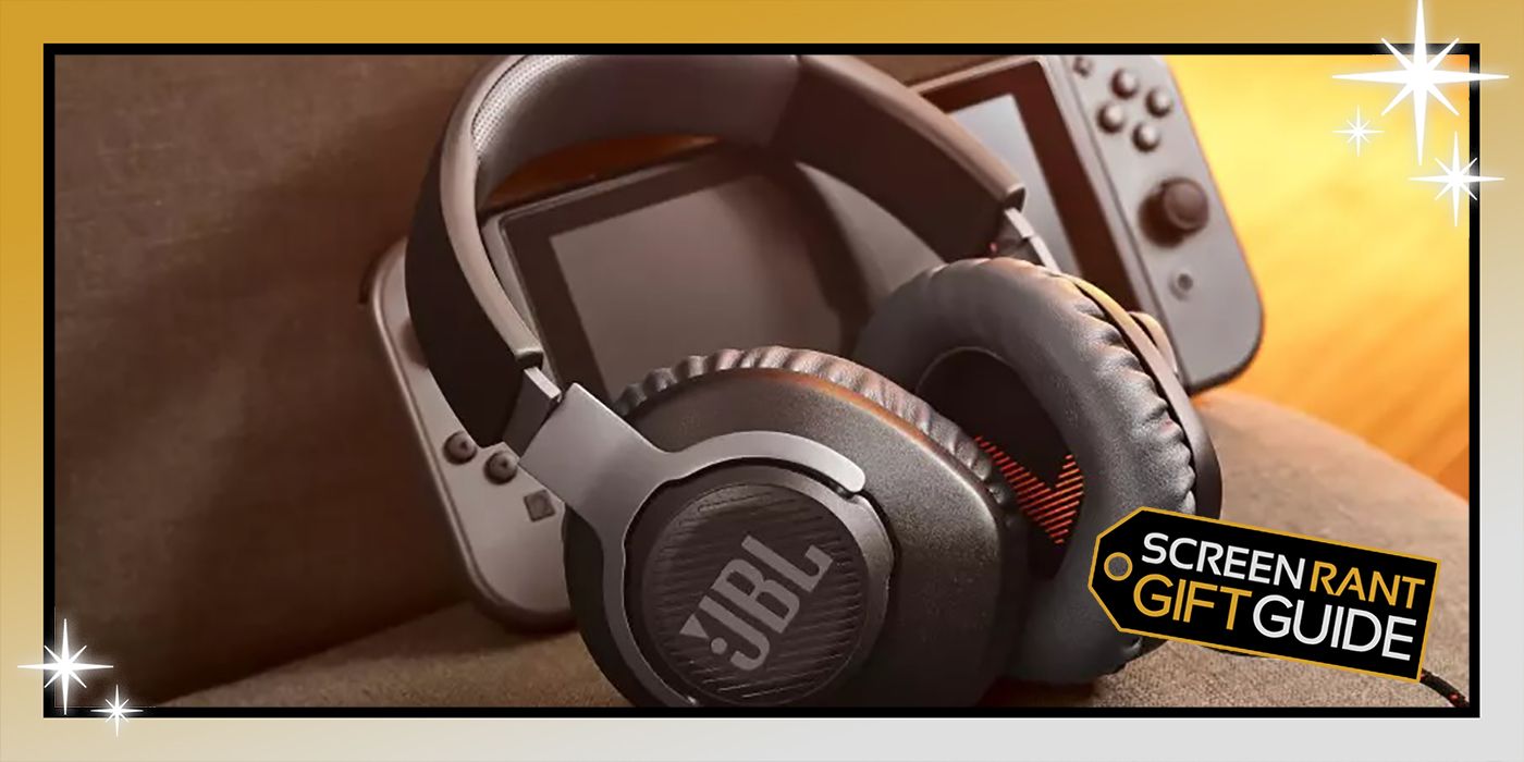 JBL Quantum headphones within a Screen Rant Gift Guide banner.