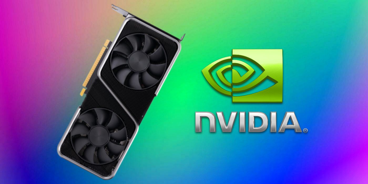 Generic NVIDIA graphics card next to the NVIDIA logo on gradient background