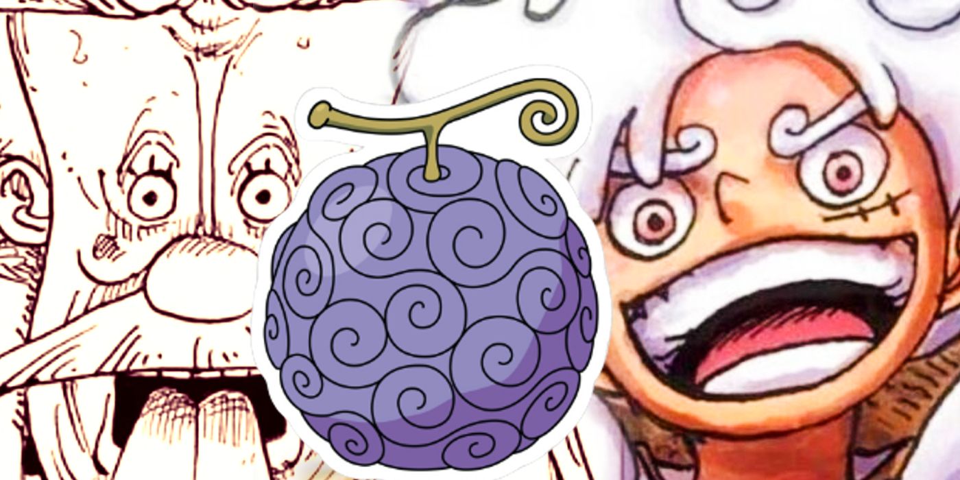 The Gomu Gomu no Mi Devil Fruit with Dr. Vegapunk and Luffy in his Gear Fifth.