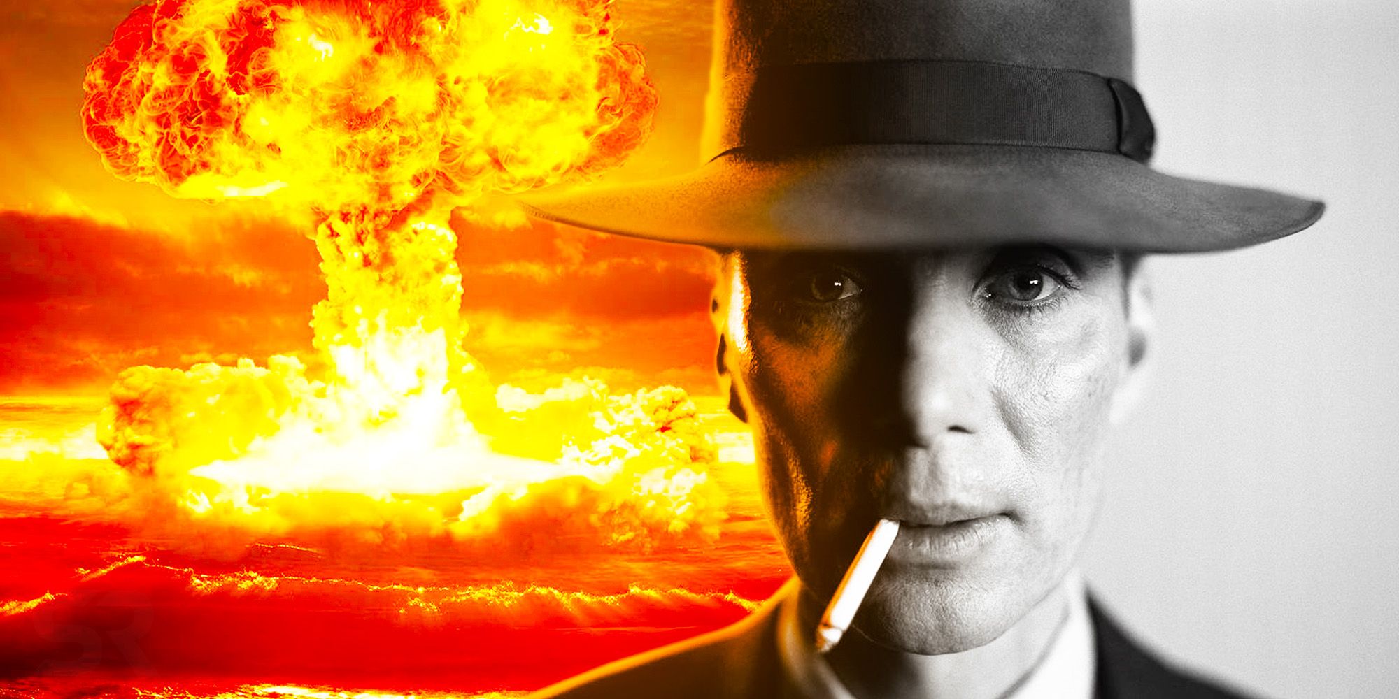 Bomba nuclear de Oppenheimer Christopher Nolan preto e branco