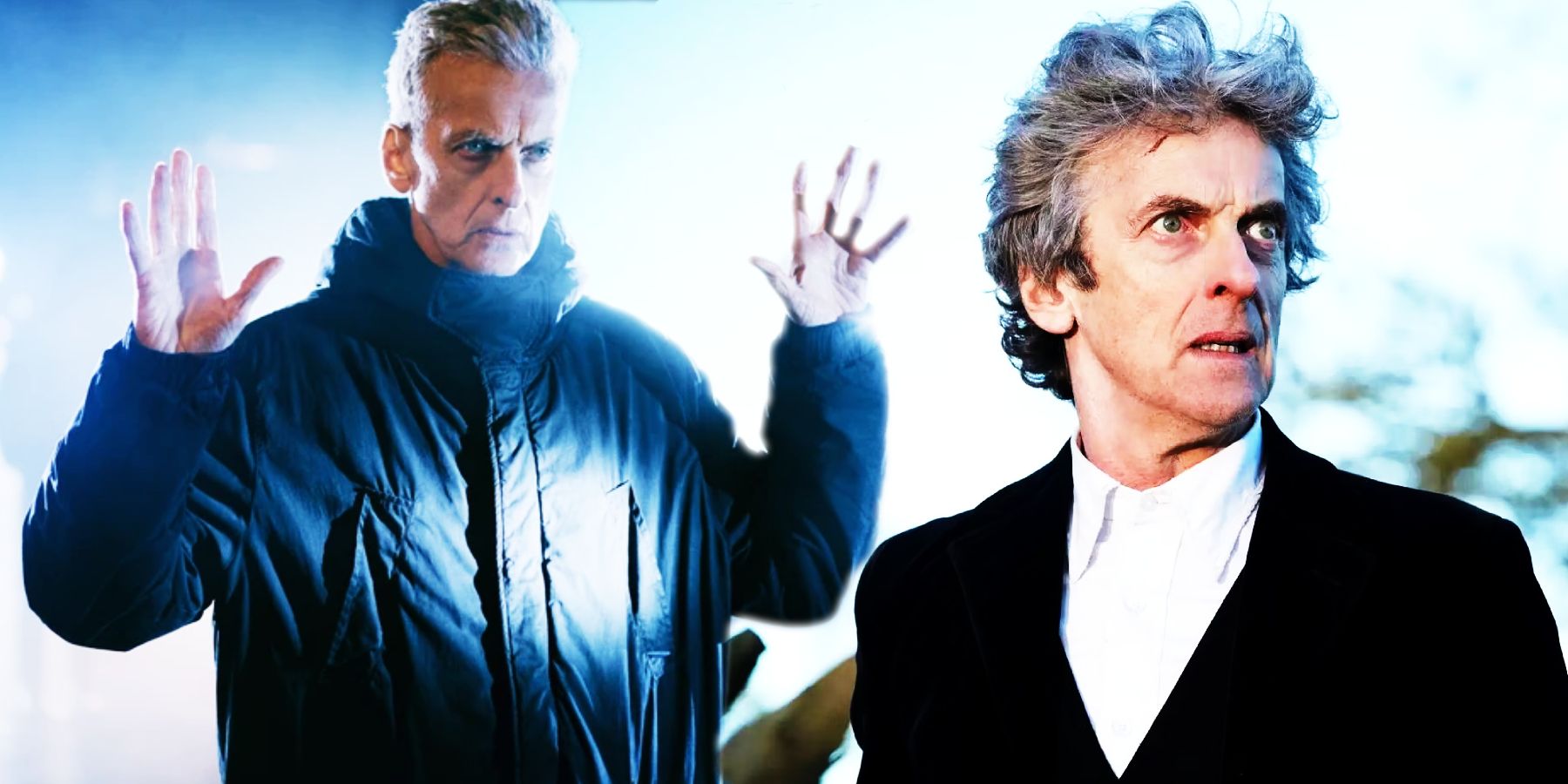 Peter Capaldi como Gideon em The Devils Hour e como o décimo segundo Doctor em Doctor Who
