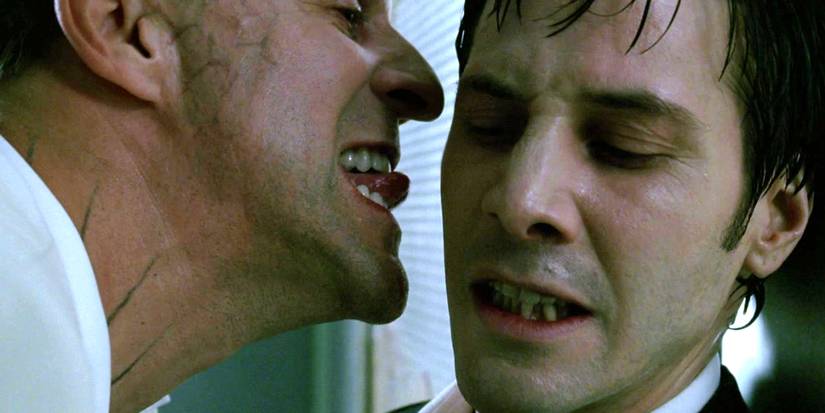 Peter Stormare as Lucifer and Keanu Reeves as John Constantine in Constantine