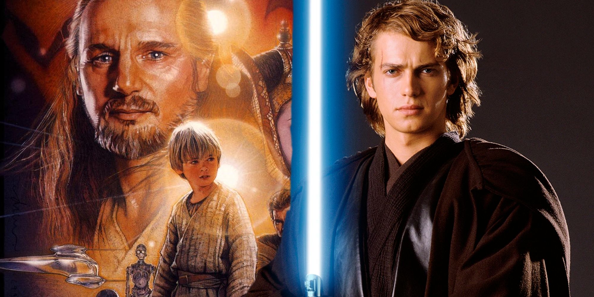 Anakin and the poster for Star Wars: Episode 1