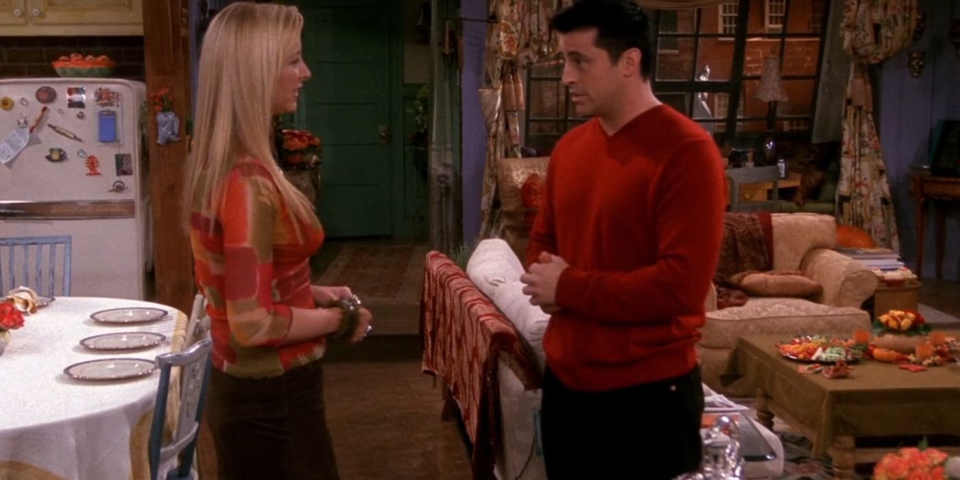 Phoebe talking to Joey at Monica's in Friends.