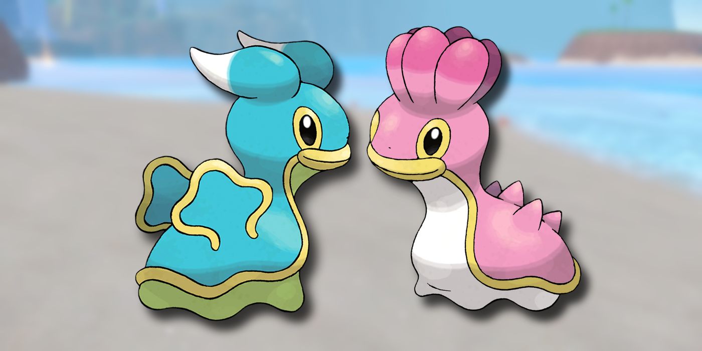 Pink and Blue Shellos in Pokémon Scarlet and Violet