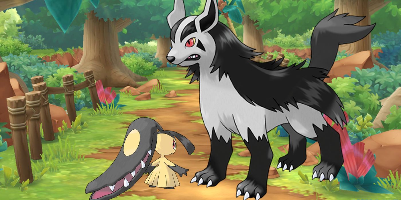 An XXS Mawile and XXL Mightyena