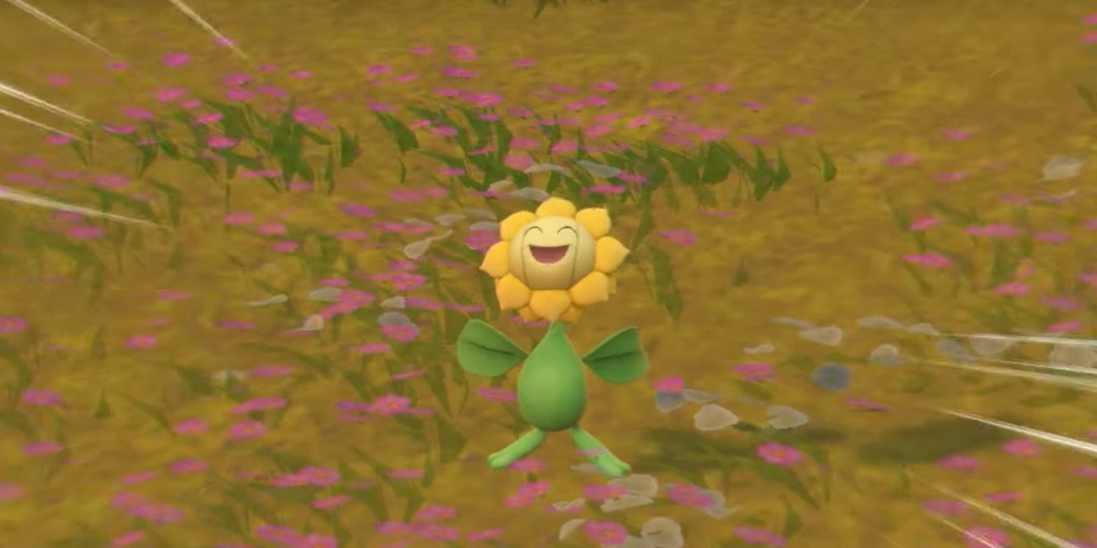 Sunflora standing happy in Pokémon Scarlet and Violet