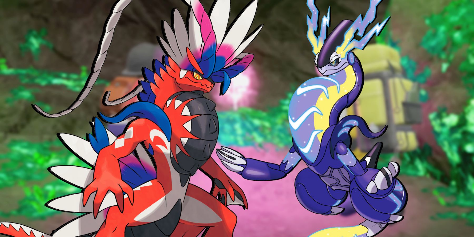 Serebii.net on X: Serebii Picture: Official images of Koraidon and  Miraodon, the Legendary Pokémon. Koraidon is exclusive to Scarlet and  Miraidon to Violet   / X