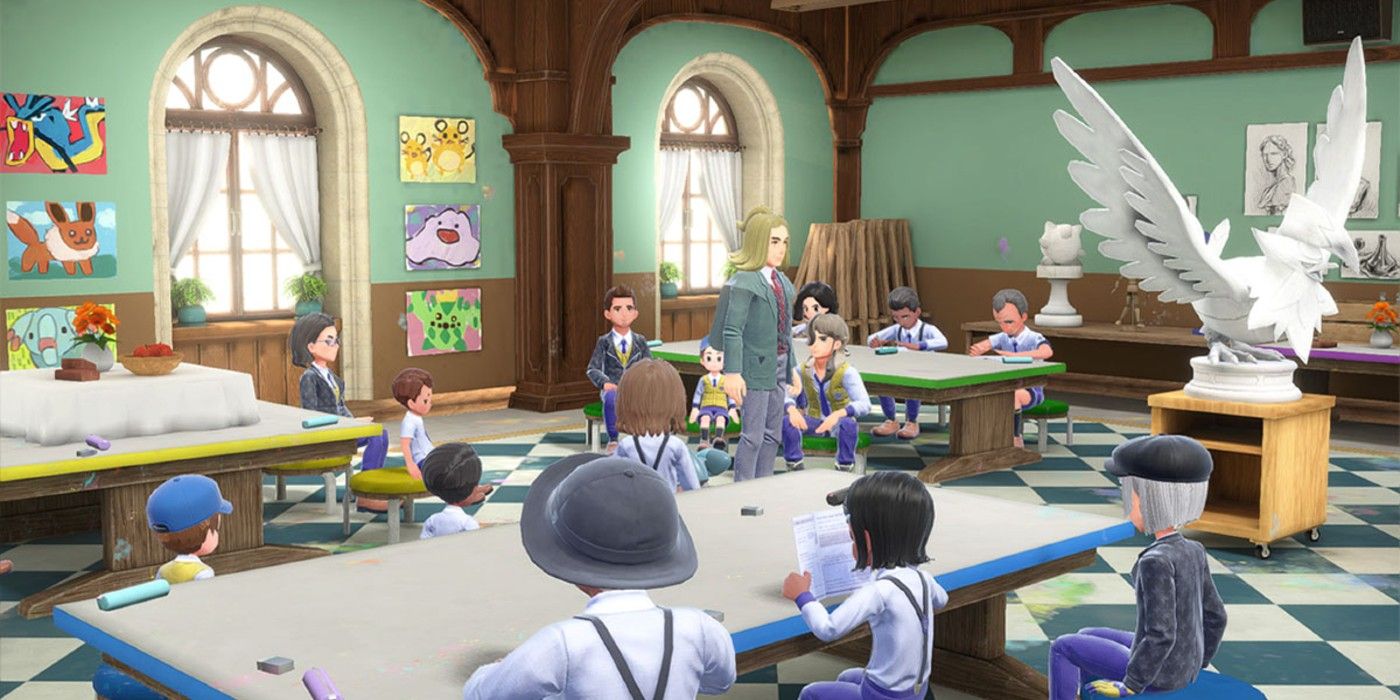 The Art classroom in Pokémon Violet's Uva Academy.