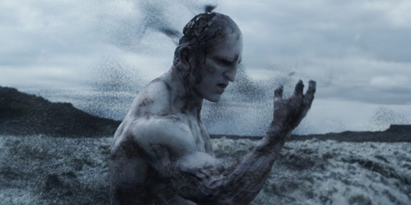 The Engineer covered in black goo in Prometheus