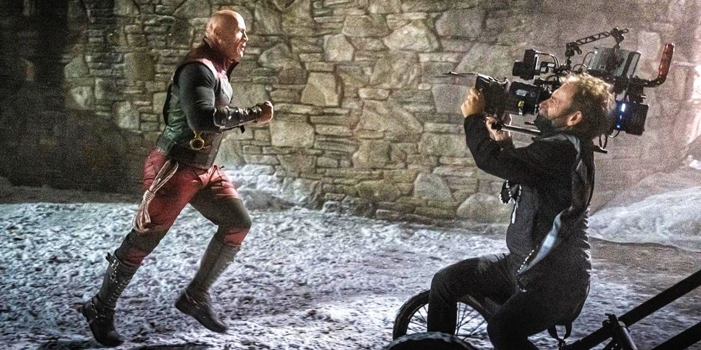 Dwayne Johnson in Red One BTS image