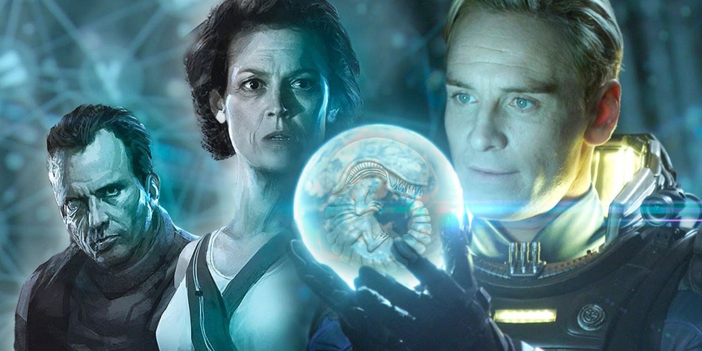 ripley and david in a scene from aliens and prometheus