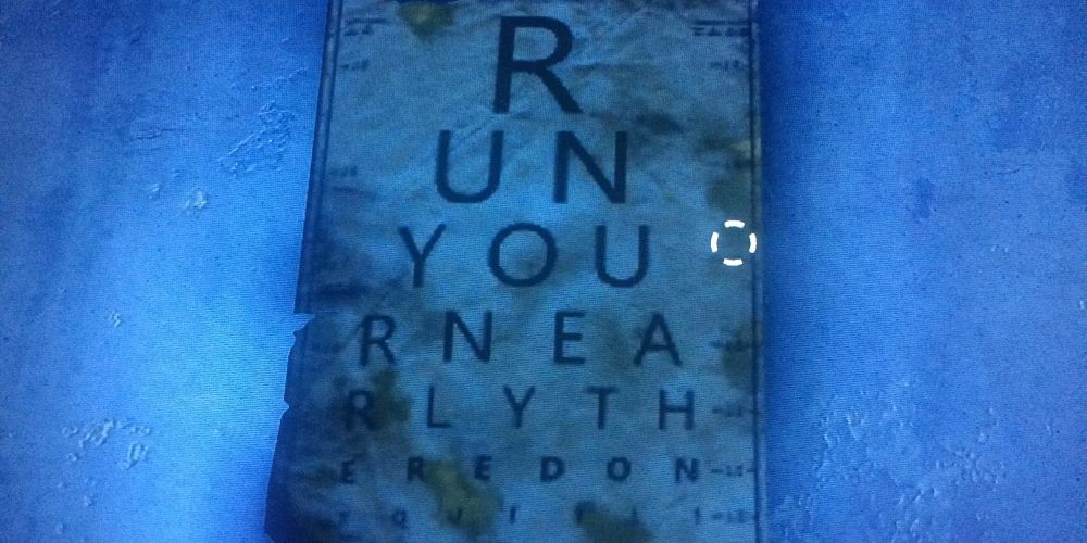 A coded eye chart is seen in The Last of Us