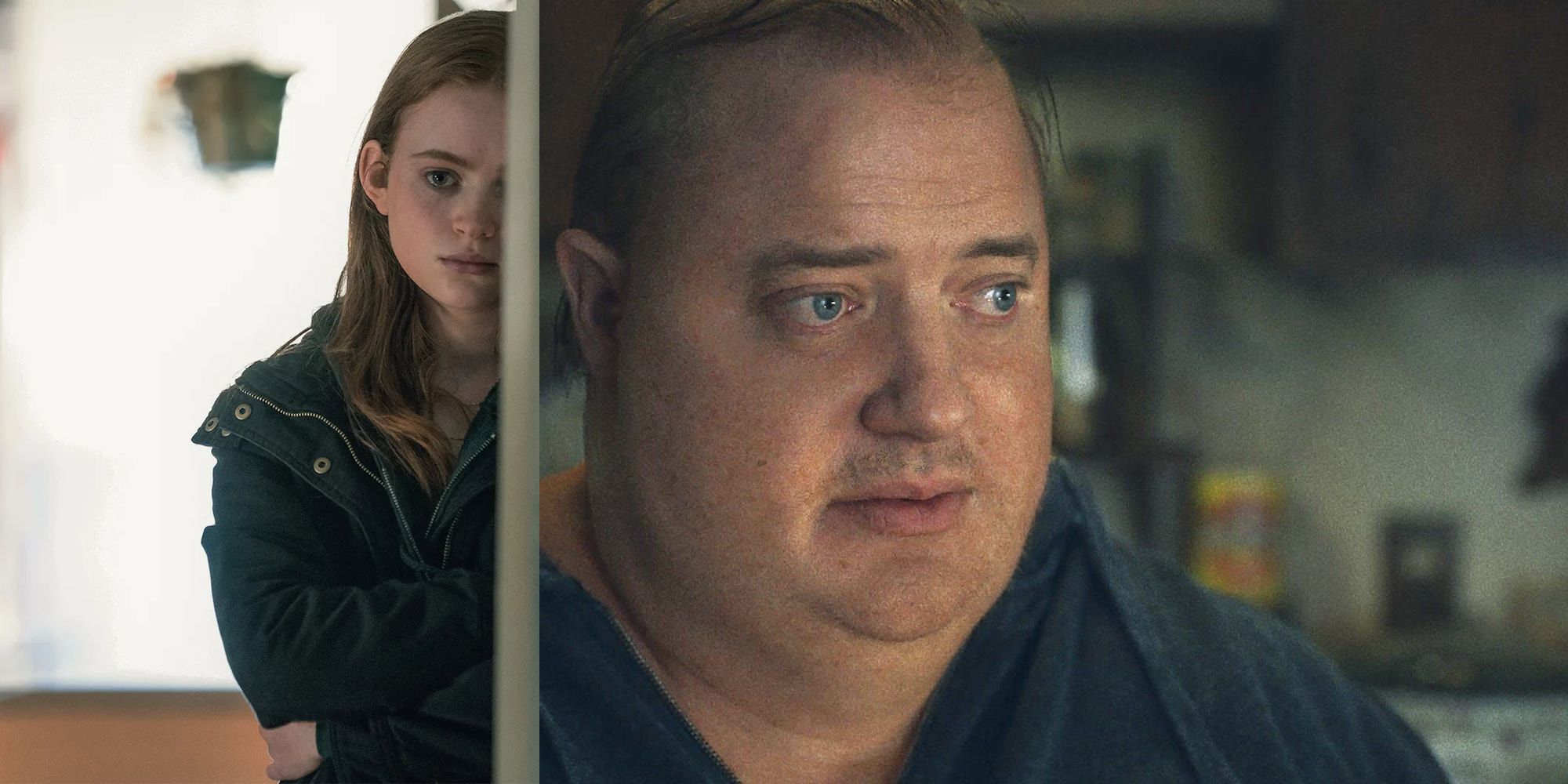 Sadie Sink and Brendan Fraser in The Whale Mashup