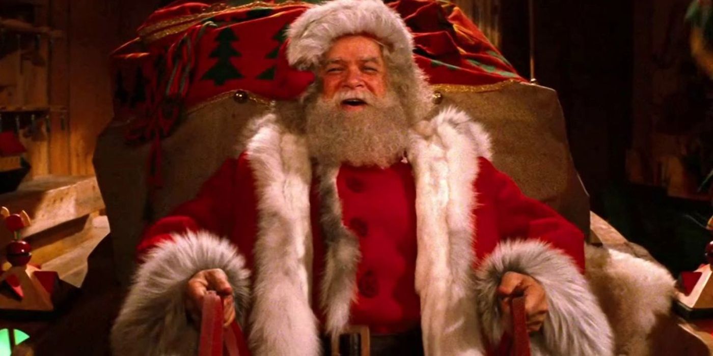 Papai Noel sentado em seu traje vermelho em Papai Noel, O Filme