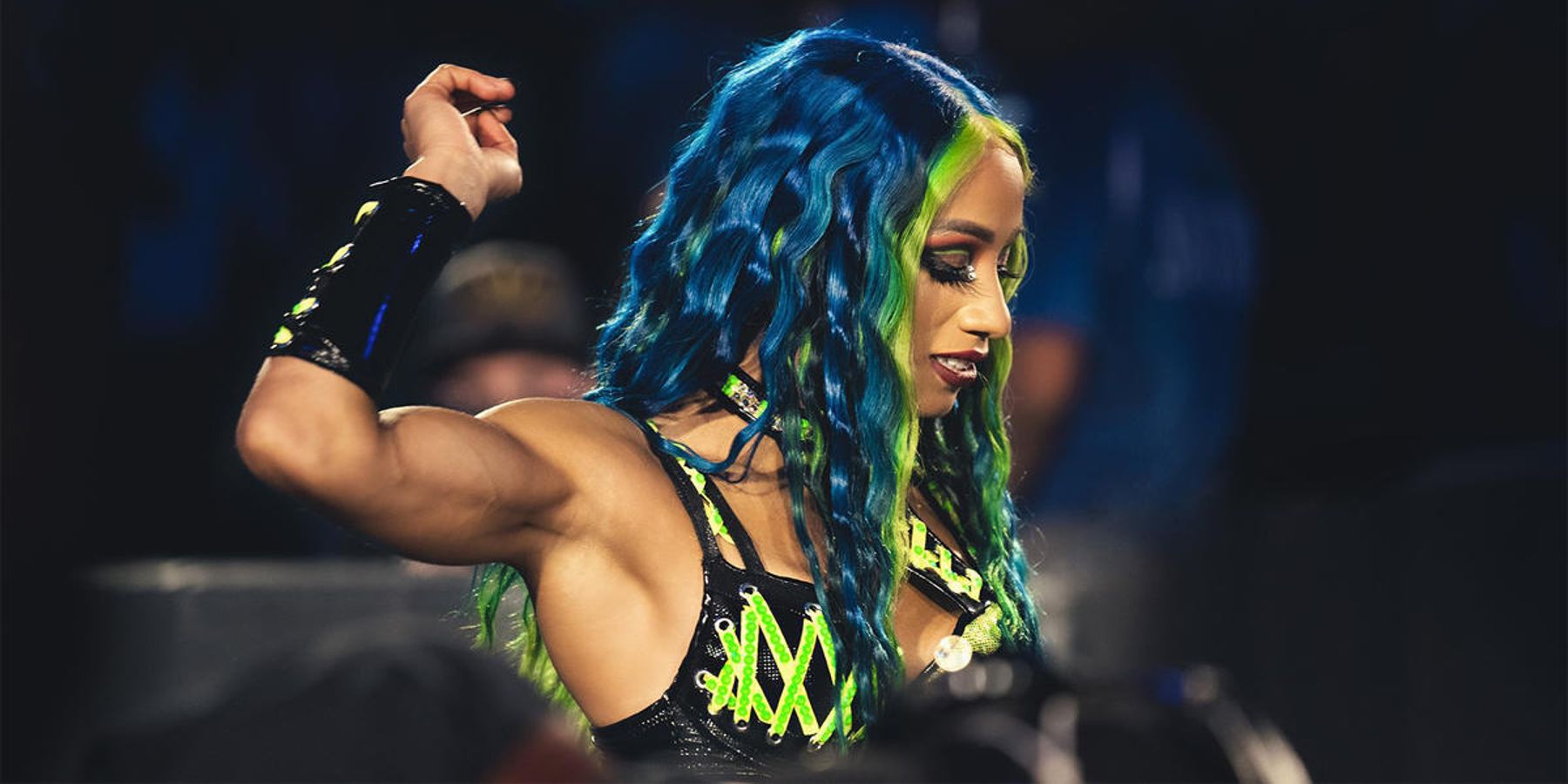 Sasha Banks walks to the ring for her match at WWE WrestleMania 37.